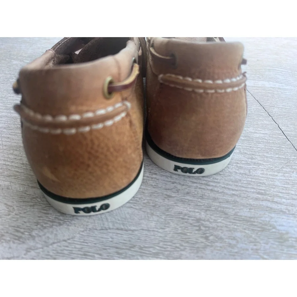 Polo Ralph Lauren Bienne Mens Brown Leather Boat Shoes‎ Loafers 9.5D 14357